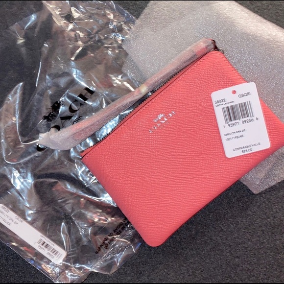 NWT Coral Colored Coach Wallet